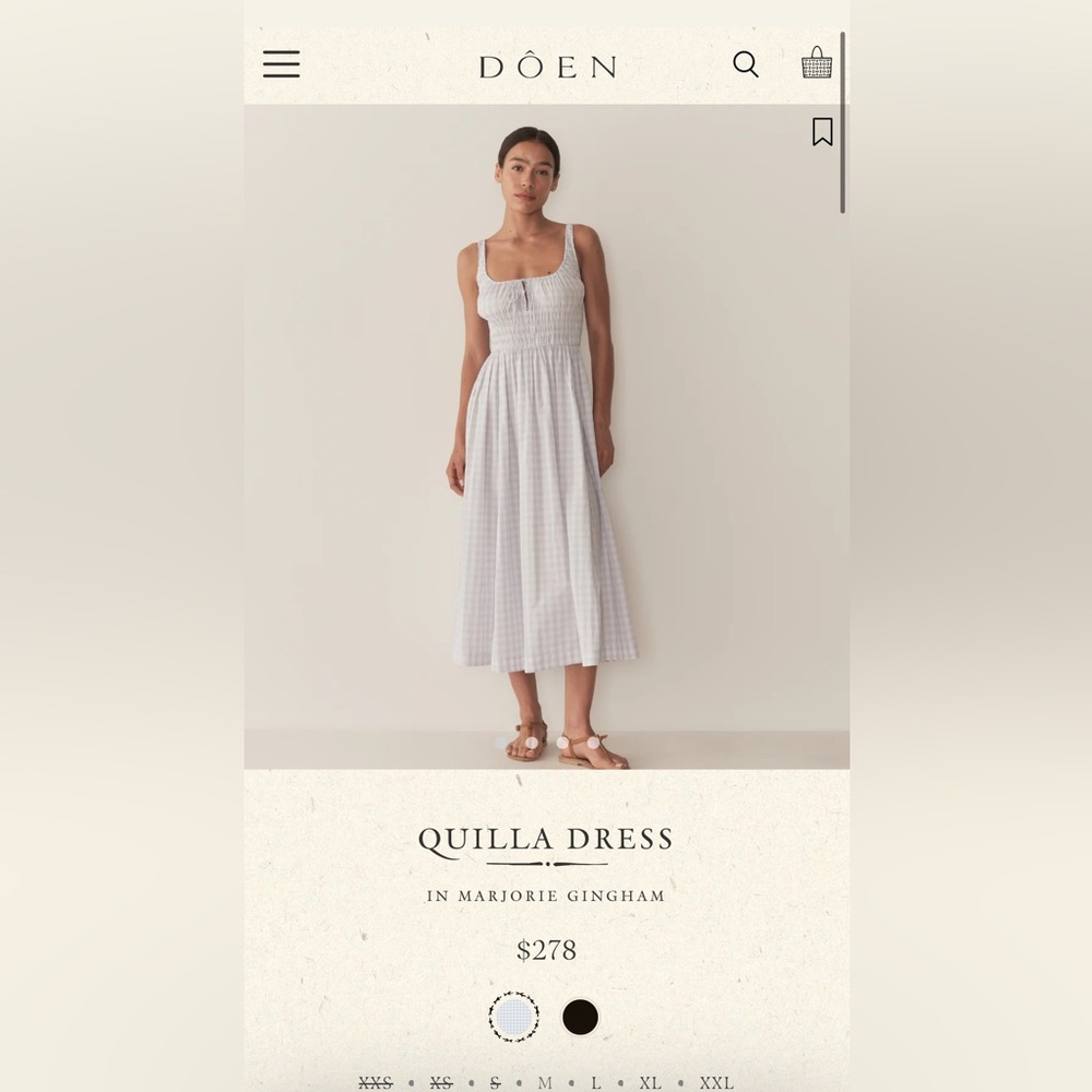 NWT Doen Quilla Dress in Light Gingham